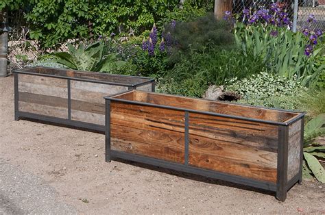 rustic metal planter boxes